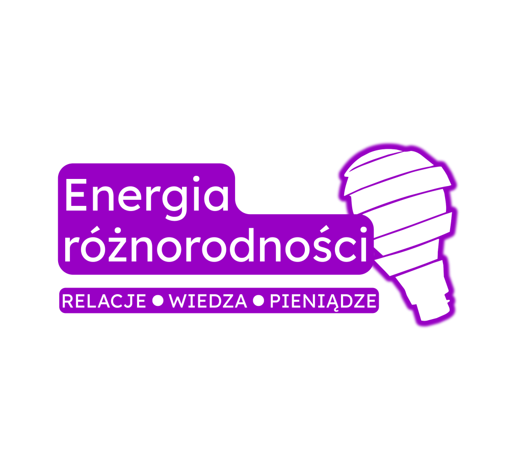 Logo programu Energia różnorodności: relacje, wiedza, pieniądze.